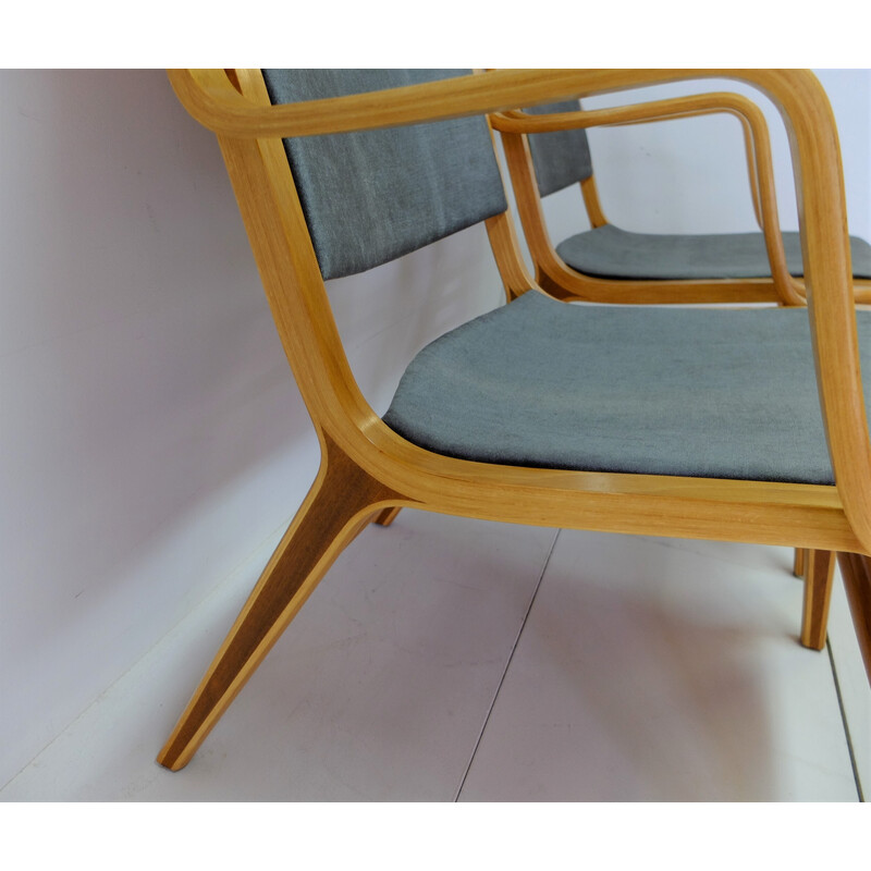 Pair of vintage Ax Chair armchairs by Peter Hvidt and Orla Molgaard for Fritz Hansen, Denmark 1960