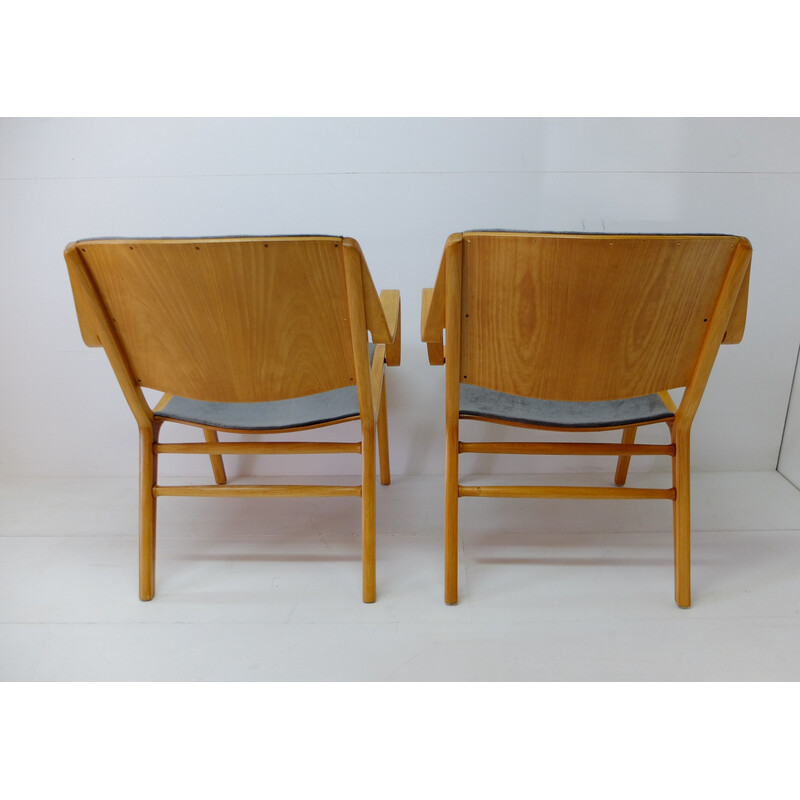 Par de poltronas Ax Chair vintage de Peter Hvidt e Orla Molgaard para Fritz Hansen, Dinamarca 1960