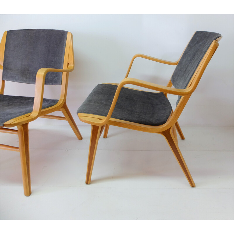Paar vintage Ax Chair fauteuils van Peter Hvidt en Orla Molgaard voor Fritz Hansen, Denemarken 1960