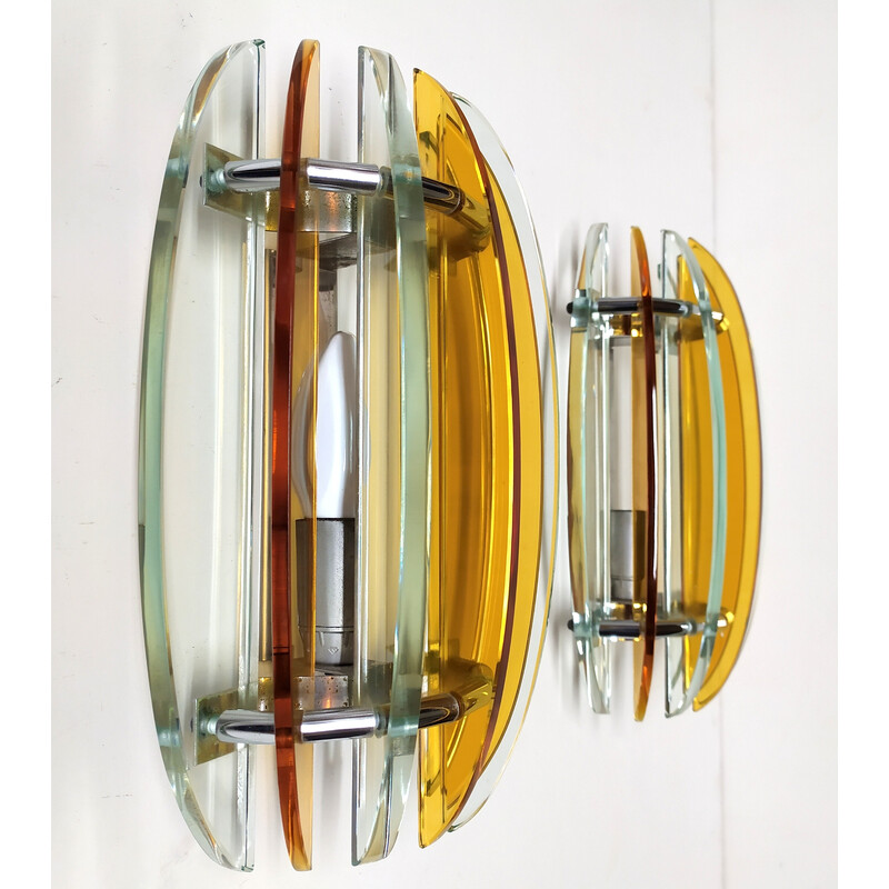 Pair of vintage wall lamps by Veca, 1970s