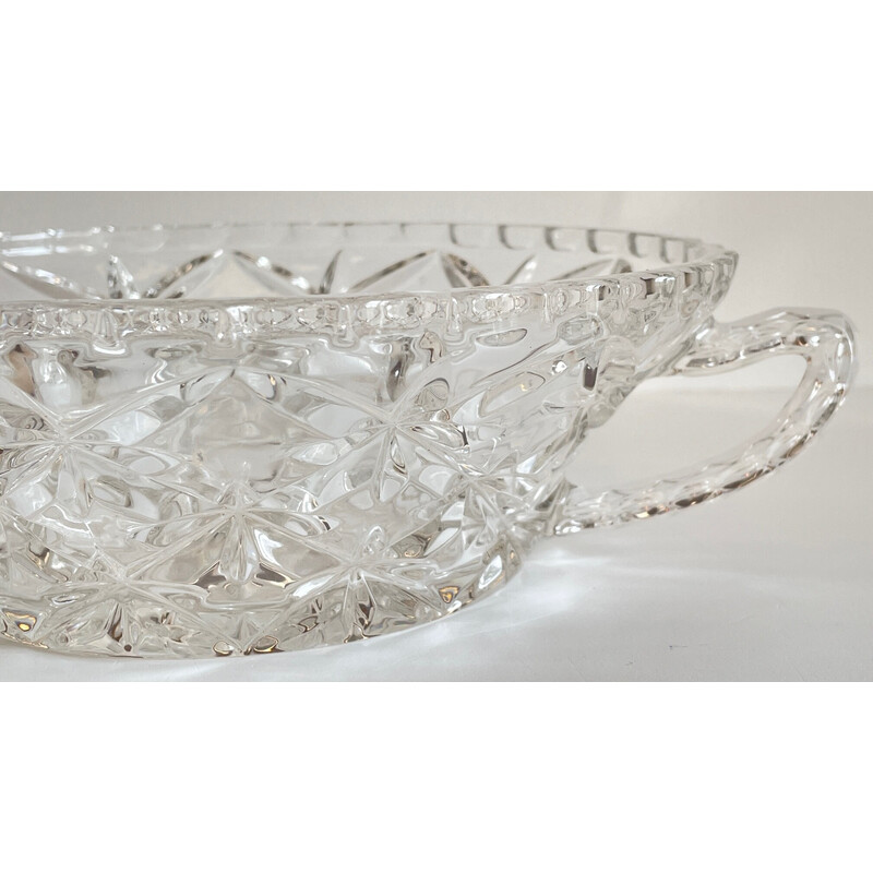 Vintage chiselled crystal salad bowl