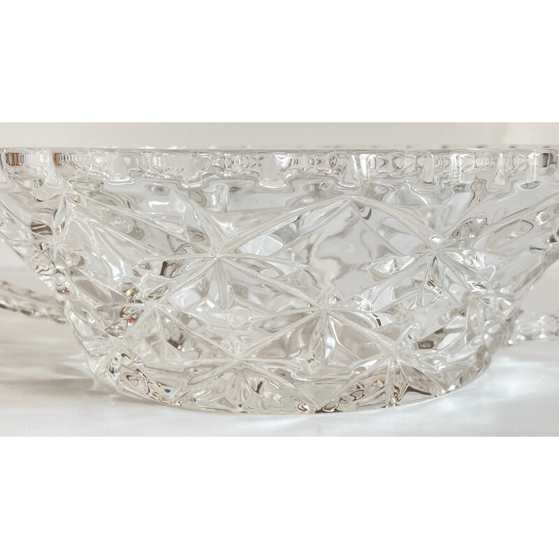 Vintage chiselled crystal salad bowl