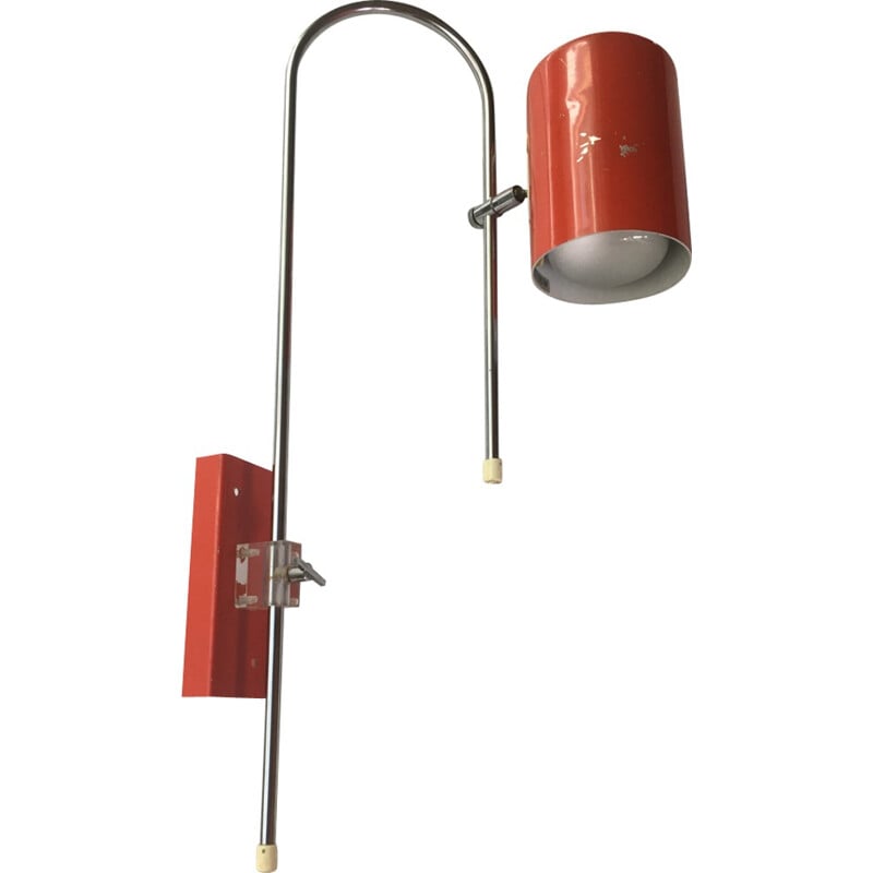 Vintage wandlamp met plexiglas beugels, 1970