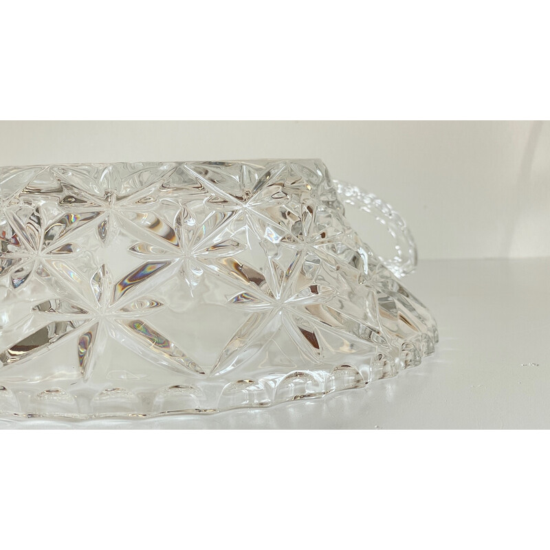 Vintage chiselled crystal salad bowl