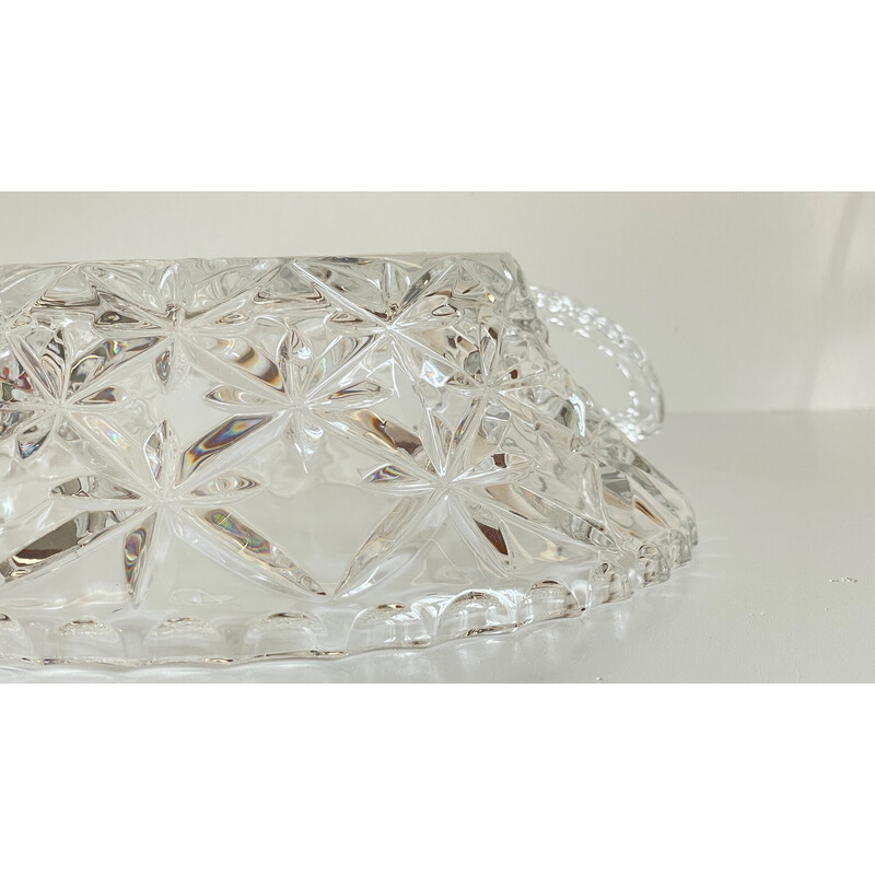 Vintage-Salatschale aus ziseliertem Kristallglas