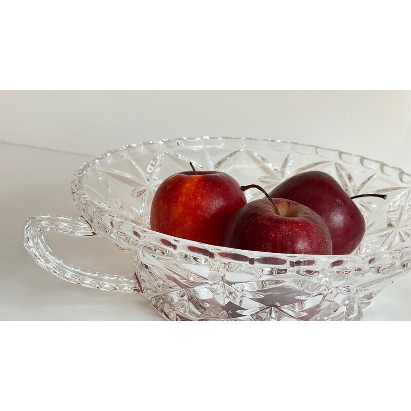 Vintage chiselled crystal salad bowl