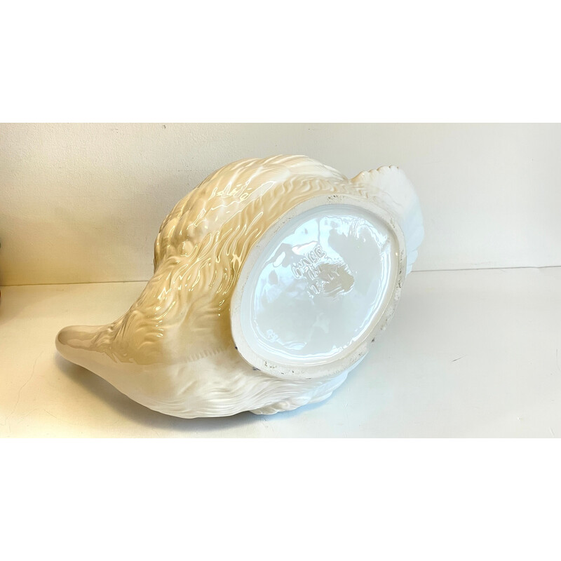 Pote de cisne vintage em cerâmica, Itália
