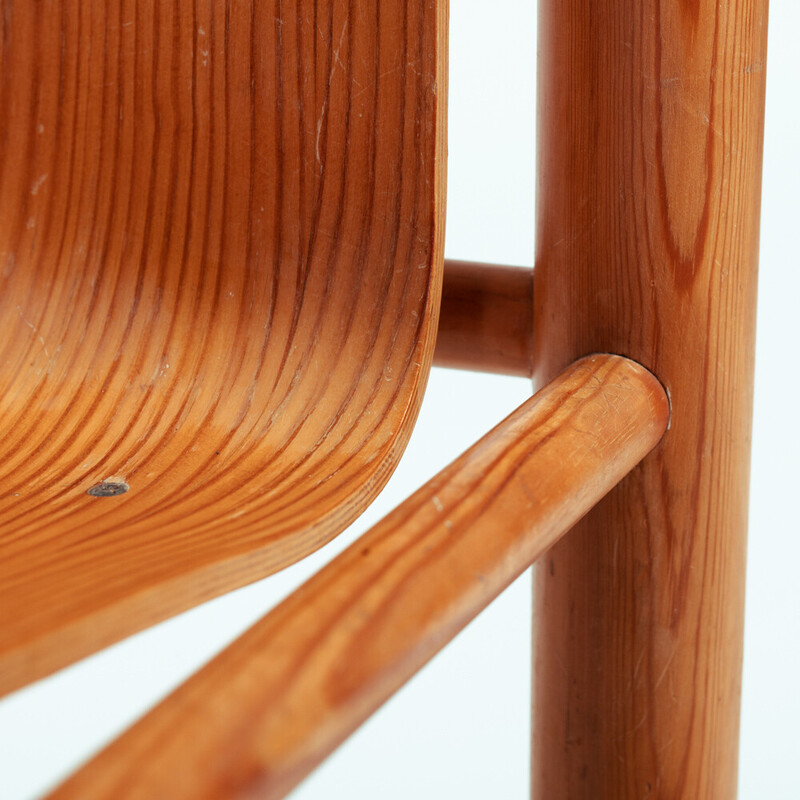 Par de cadeiras vintage em madeira de pinho e contraplacado, anos 70