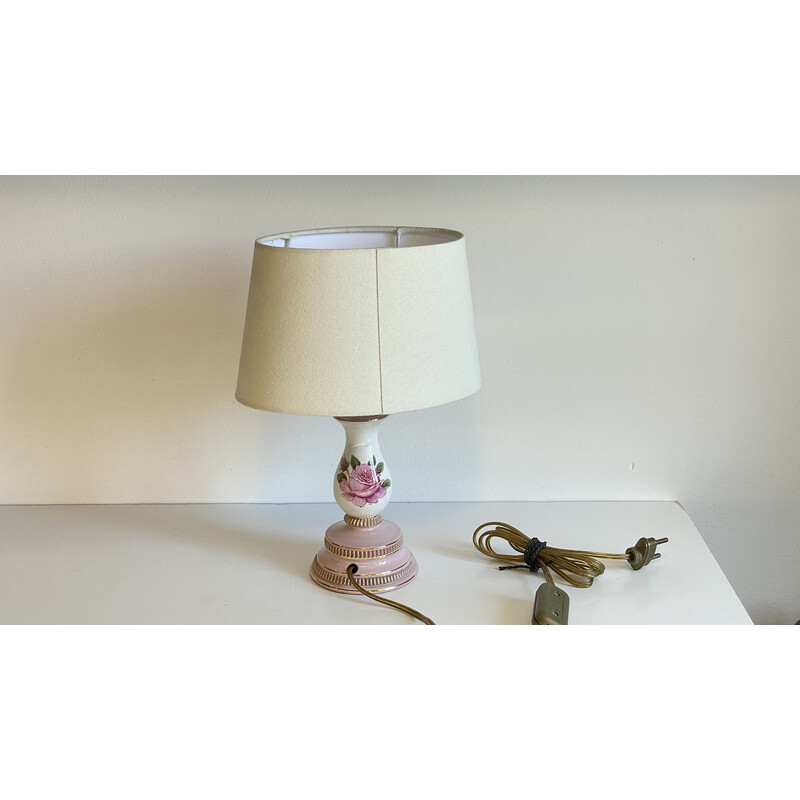 Vintage-Lampe Roses aus Porzellan, Italien 1960