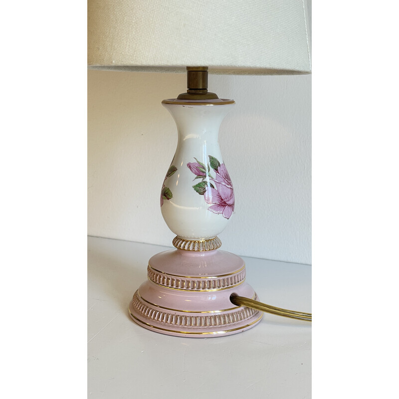 Vintage-Lampe Roses aus Porzellan, Italien 1960
