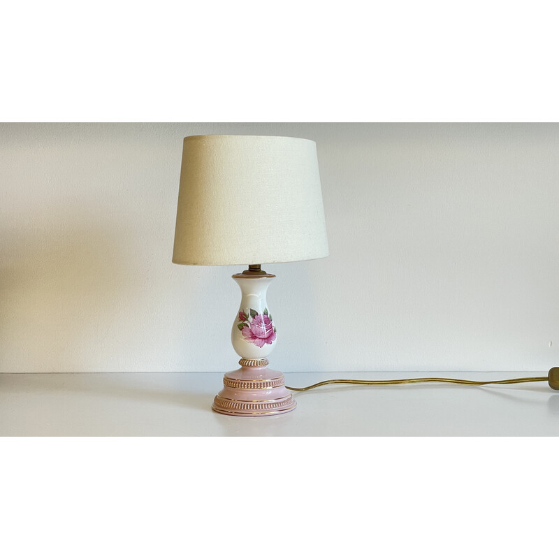 Vintage-Lampe Roses aus Porzellan, Italien 1960