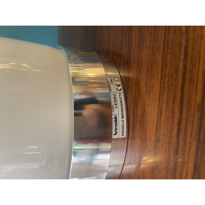 Lampe vintage "Lesbo" en verre soufflé par Angelo Mangiarotti pour Artemide