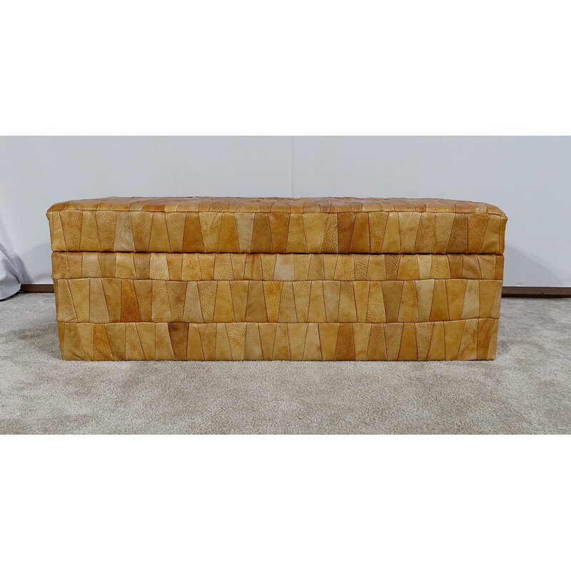 Vintage leather bench with trunk by De Sede, 1970