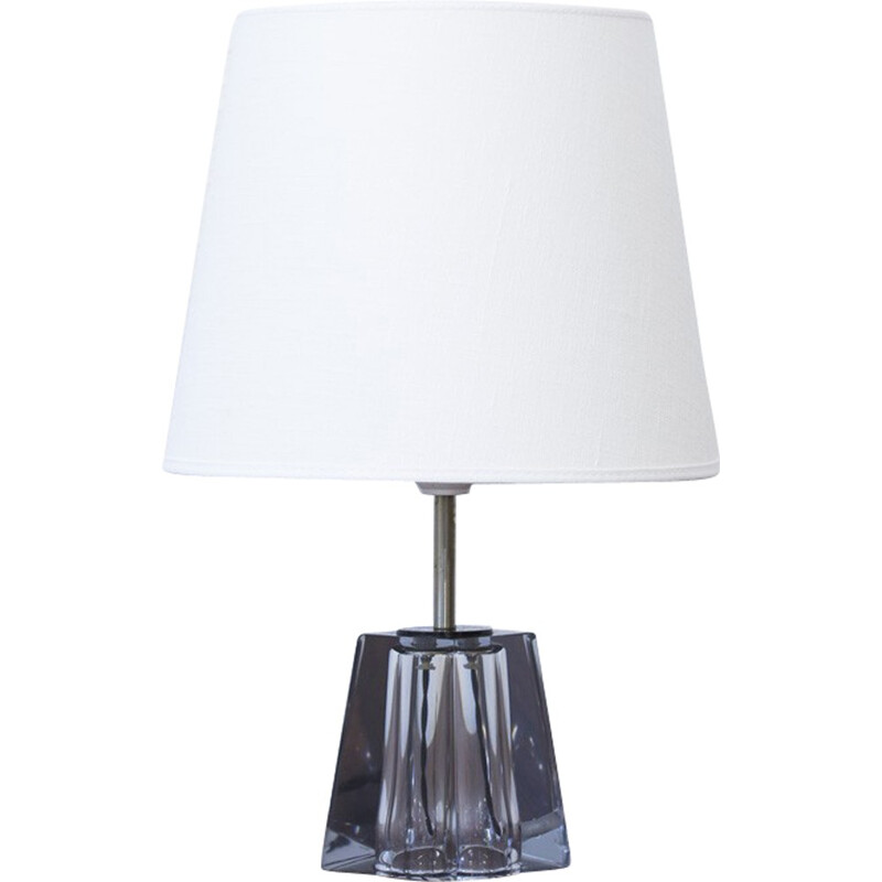 Glass pedestal table lamp by Carl Fagerlund for Orrefors - 1960s