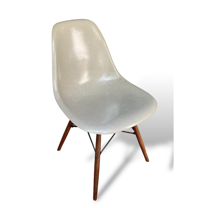 Vintage fiberglass and wood chair by Herman Miller, 1950
