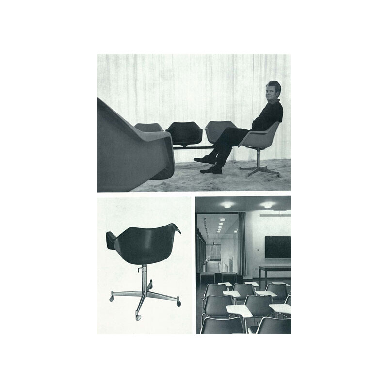 Set di 3 sedie da ufficio vintage di Robin e Lucienne Day per Castelli,  Italia 1970