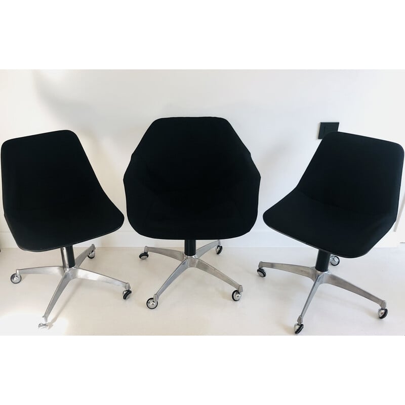 Set of 3 vintage office chairs by Robin and Lucienne Day for Castelli, Italy 1970