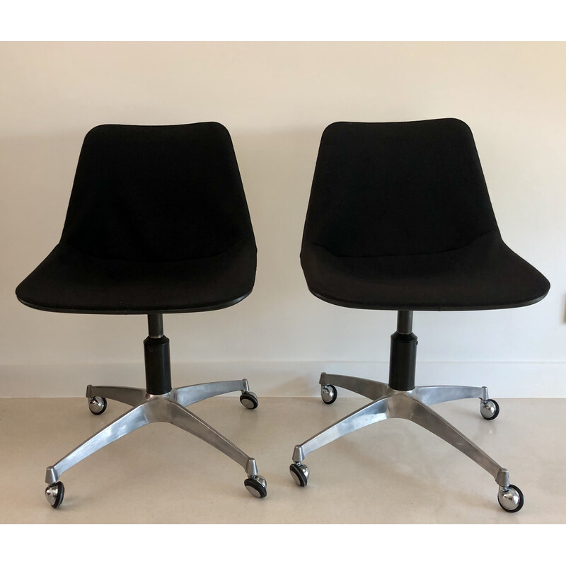 Set of 3 vintage office chairs by Robin and Lucienne Day for Castelli, Italy 1970