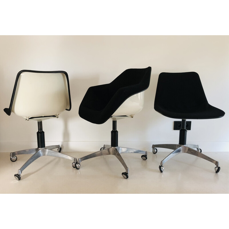 Set of 3 vintage office chairs by Robin and Lucienne Day for Castelli, Italy 1970