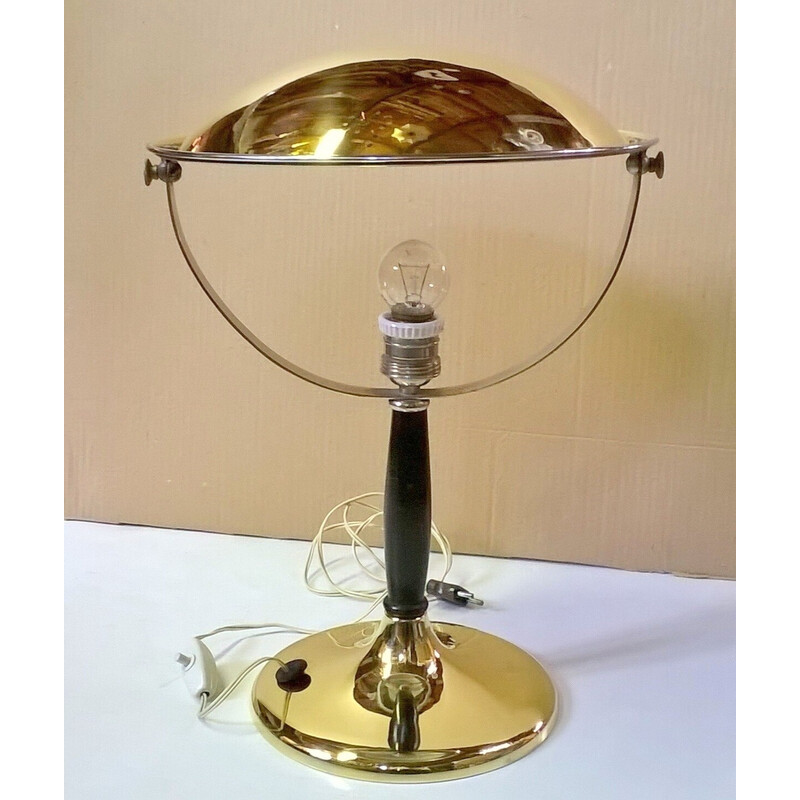 Lámpara de sobremesa vintage de latón de Zerowatt, 1940