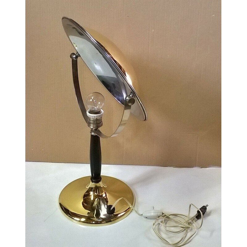 Lampe de table vintage en laiton par Zerowatt, 1940