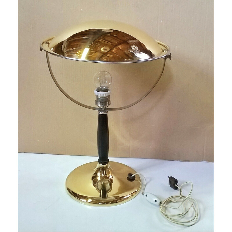 Lampe de table vintage en laiton par Zerowatt, 1940