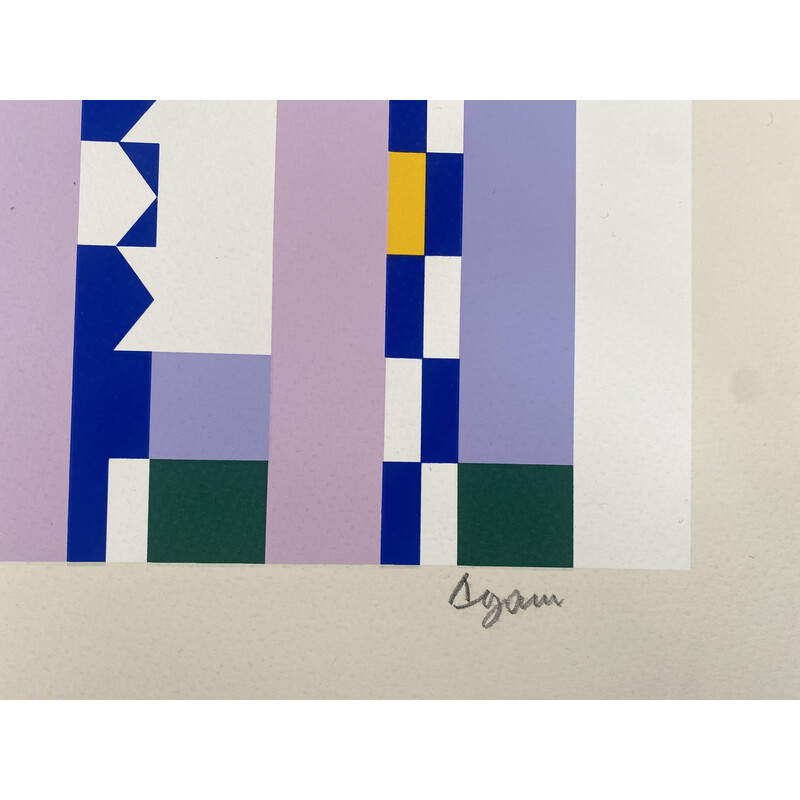 Vintage-Siebdruck von Yaacov Agam, 1980