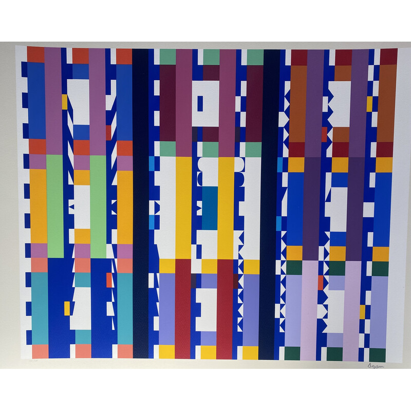 Vintage zeefdruk door Yaacov Agam, 1980