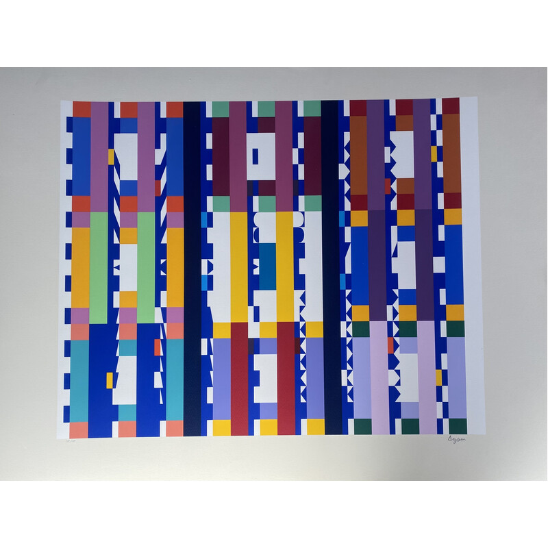 Vintage silkscreen by Yaacov Agam, 1980