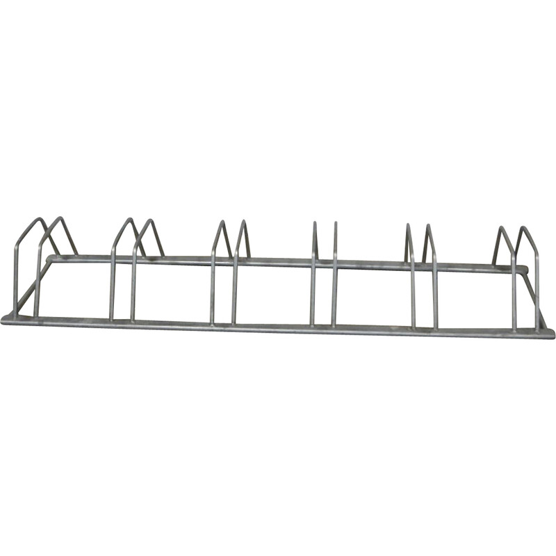 Vintage bike rack 6 places in grey iron