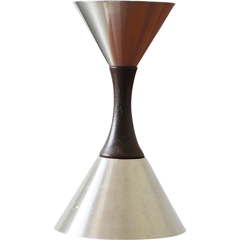 Vintage stainless steel and teak bell by Arthur Salm for As, Sweden 1960