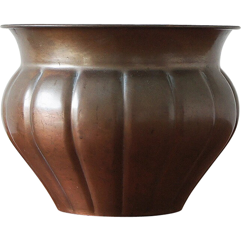 Vintage copper plant pot by Eugen Zint, Germany 1940
