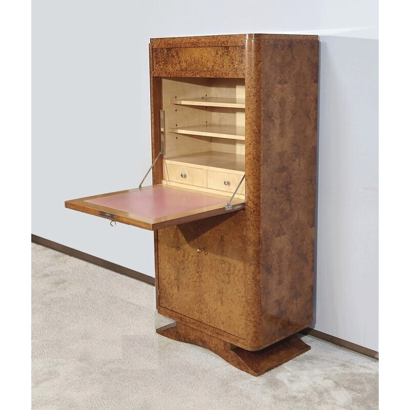 Vintage secretary in burl by Amboyna, 1920s