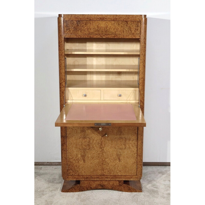 Vintage secretary in burl by Amboyna, 1920s