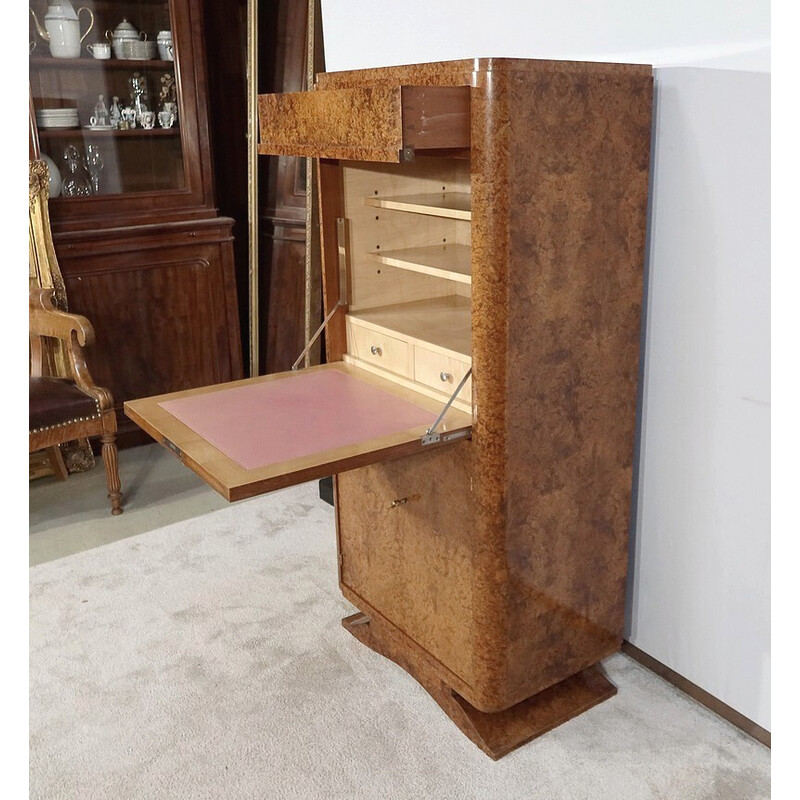 Vintage secretary in burl by Amboyna, 1920s