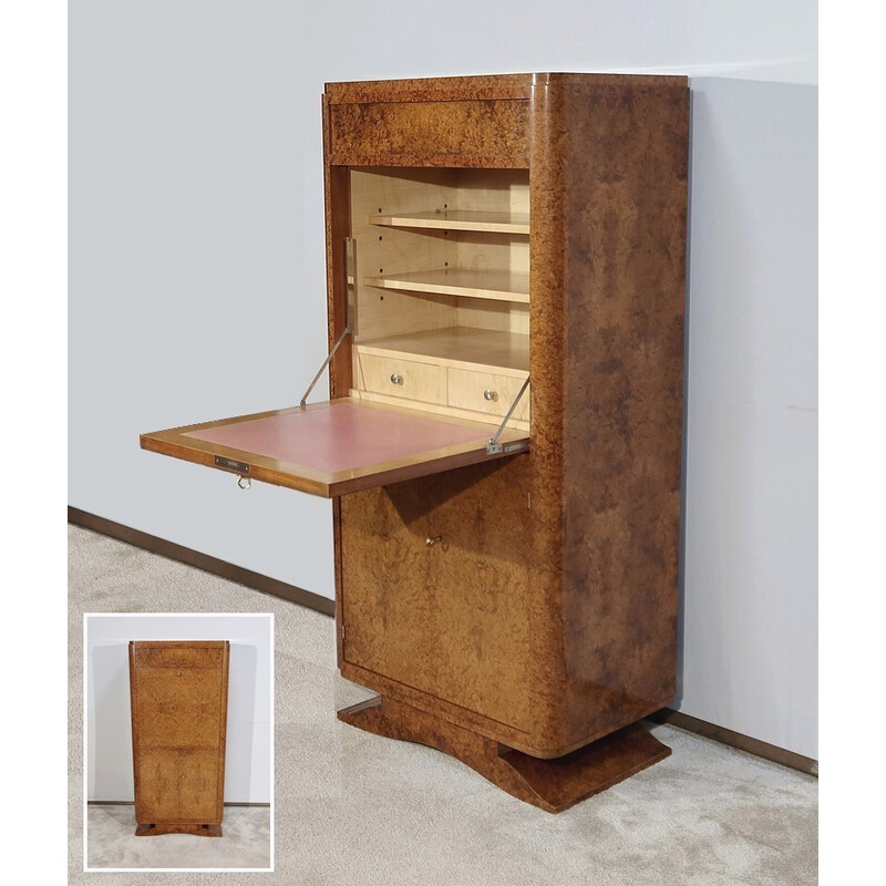 Vintage secretary in burl by Amboyna, 1920s