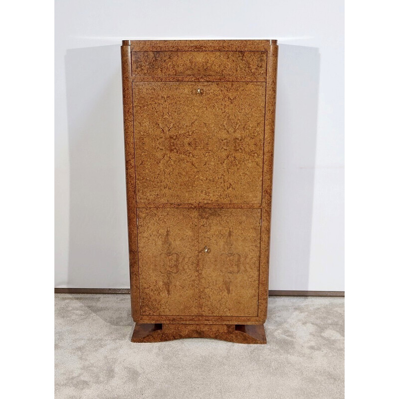 Vintage secretary in burl by Amboyna, 1920s