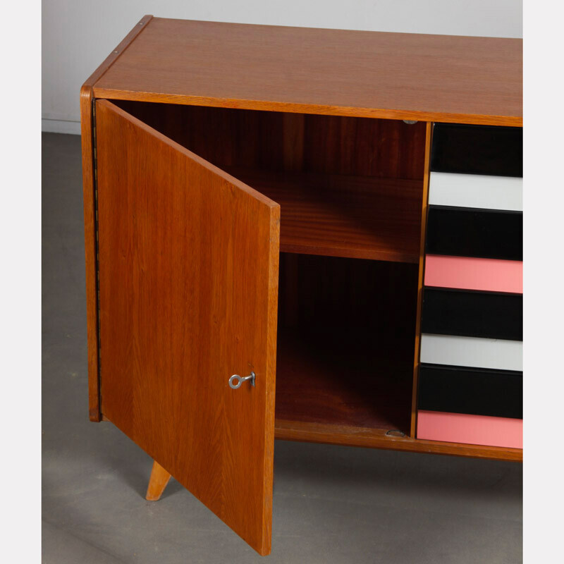 Vintage oakwood chest of drawers model U458 by Jiri Jiroutek for Interier Praha, Czech Republic 1960