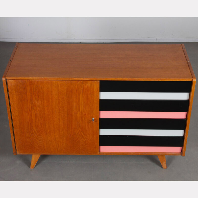 Vintage oakwood chest of drawers model U458 by Jiri Jiroutek for Interier Praha, Czech Republic 1960