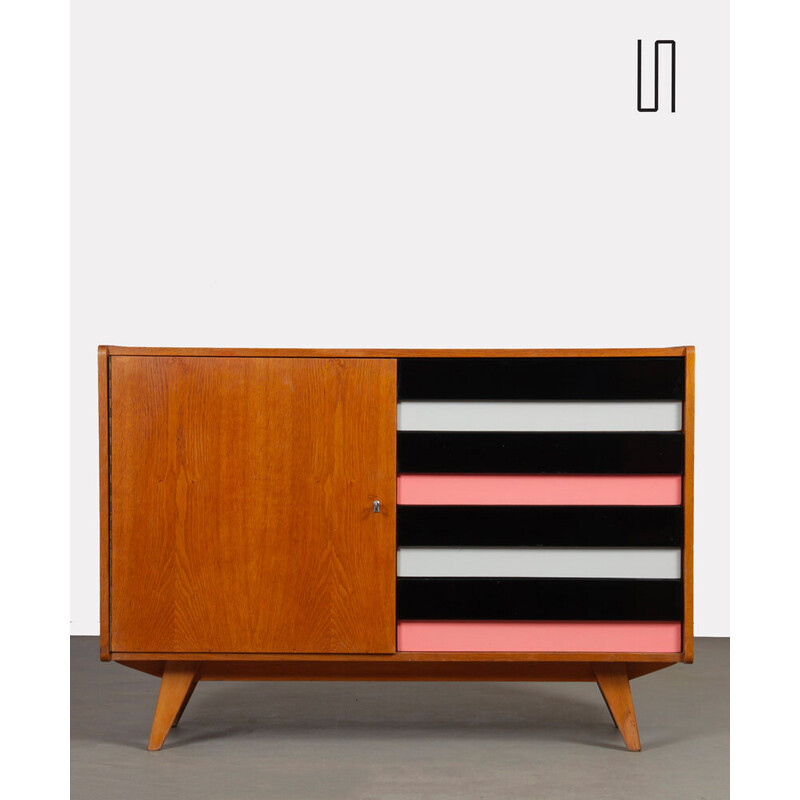 Vintage oakwood chest of drawers model U458 by Jiri Jiroutek for Interier Praha, Czech Republic 1960