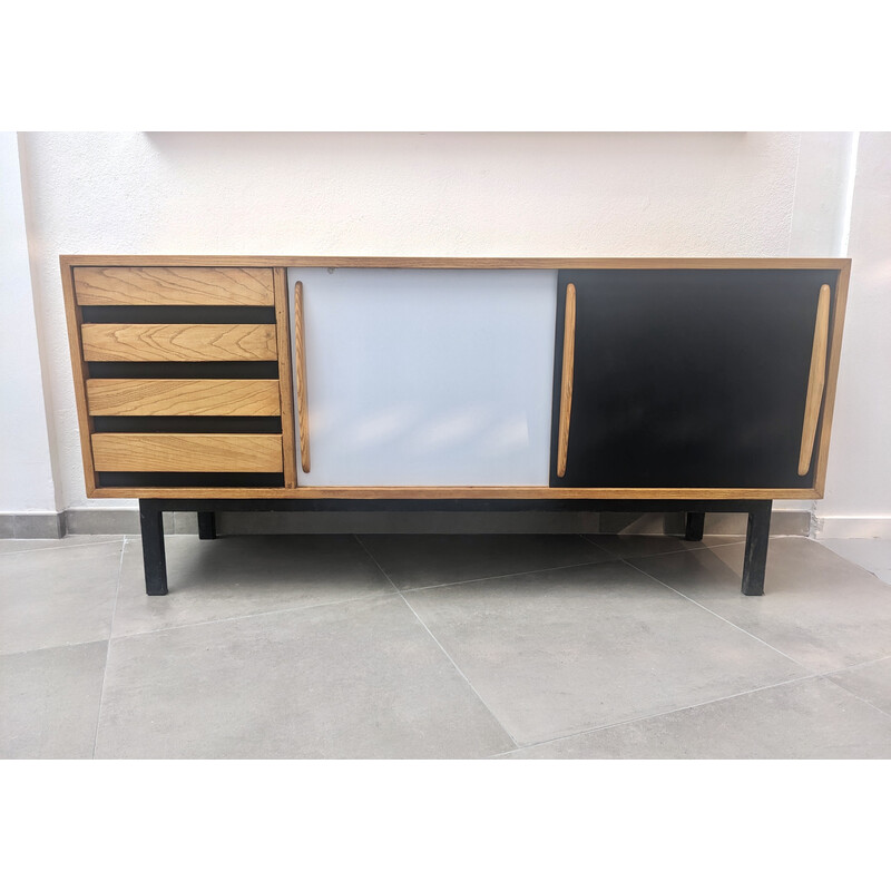 Vintage Cansado highboard with drawers by Charlotte Perriand, 1954