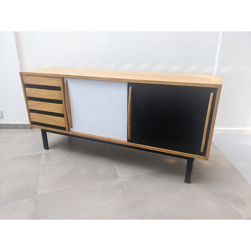 Vintage Cansado highboard with drawers by Charlotte Perriand, 1954