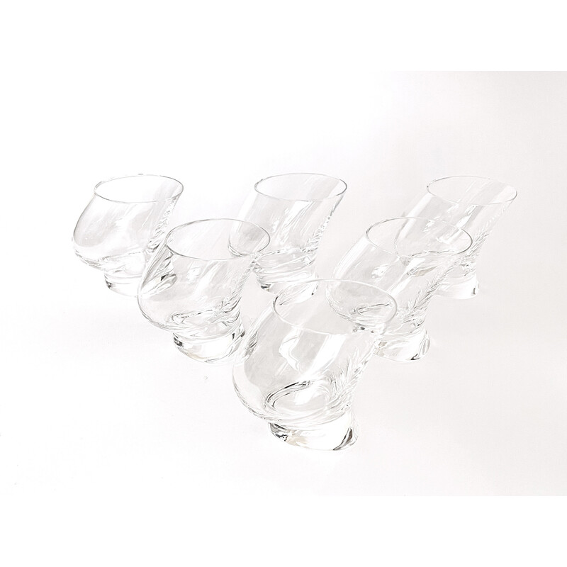 Conjunto de 6 copos de conhaque vintage de Angelo Mangiarotti para Cristalleria Colle, 1991