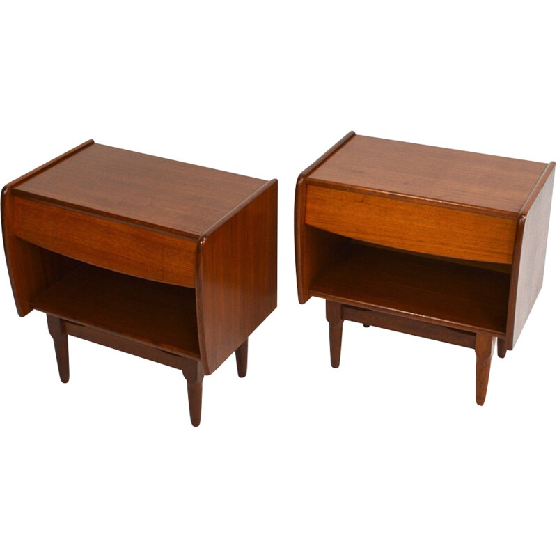 Pair of teak mid century night stand - 1960s 