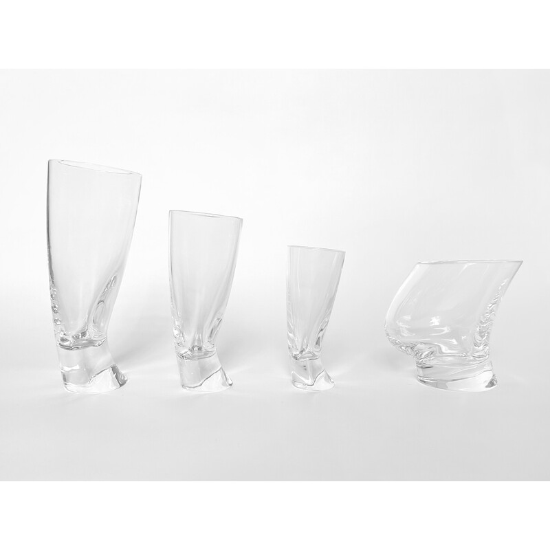 Set of 6 vintage cognac glasses by Angelo Mangiarotti for Cristalleria Colle, 1991