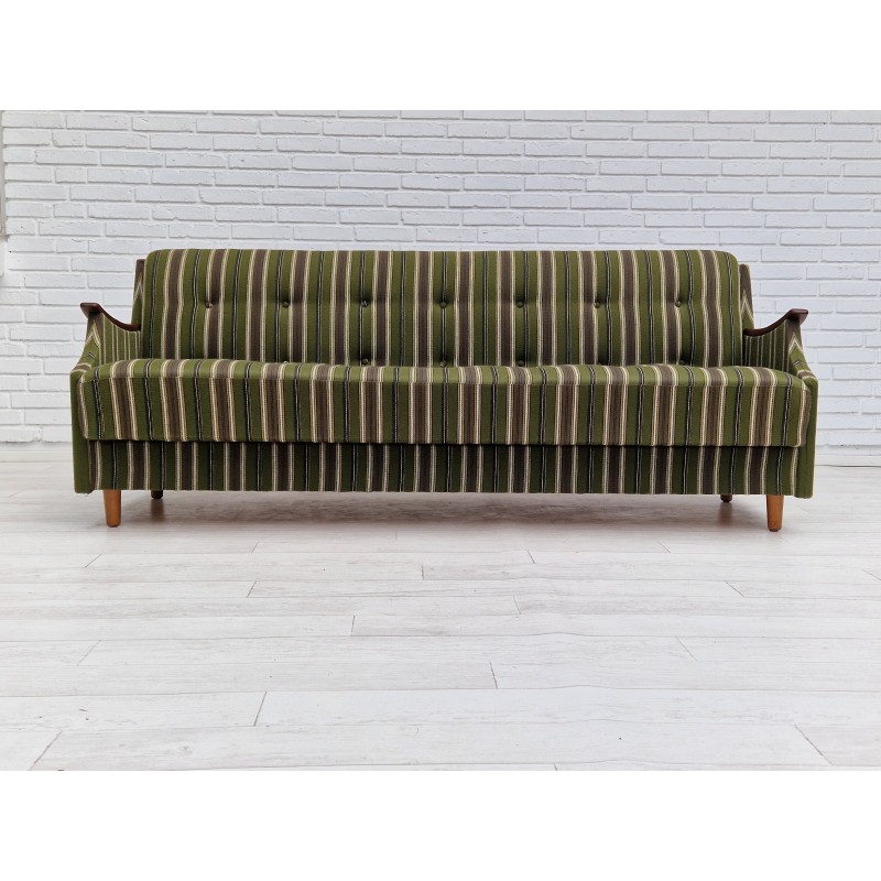 Vintage Danish 3 seater folded sleeping sofa, 1960s