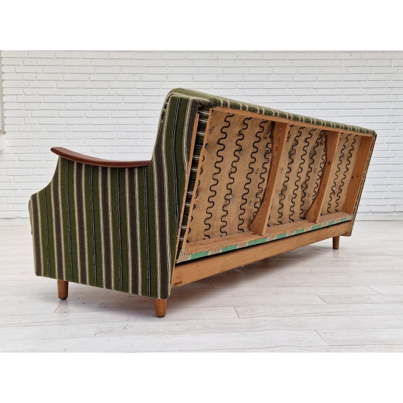 Sofá-cama dobrável de 3 lugares dinamarquês vintage, anos 60