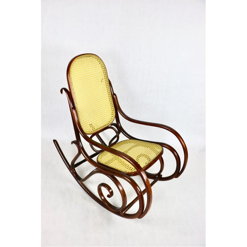 Fauteuil à bascule vintage marron de Michael Thonet, 1980