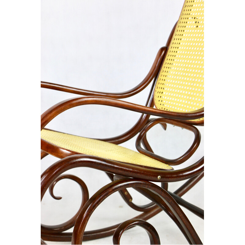 Vintage brown rocking chair by Michael Thonet, 1980s