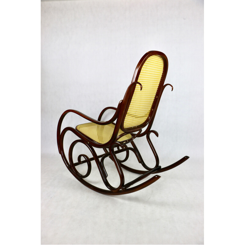 Vintage bruine schommelstoel van Michael Thonet, jaren '80